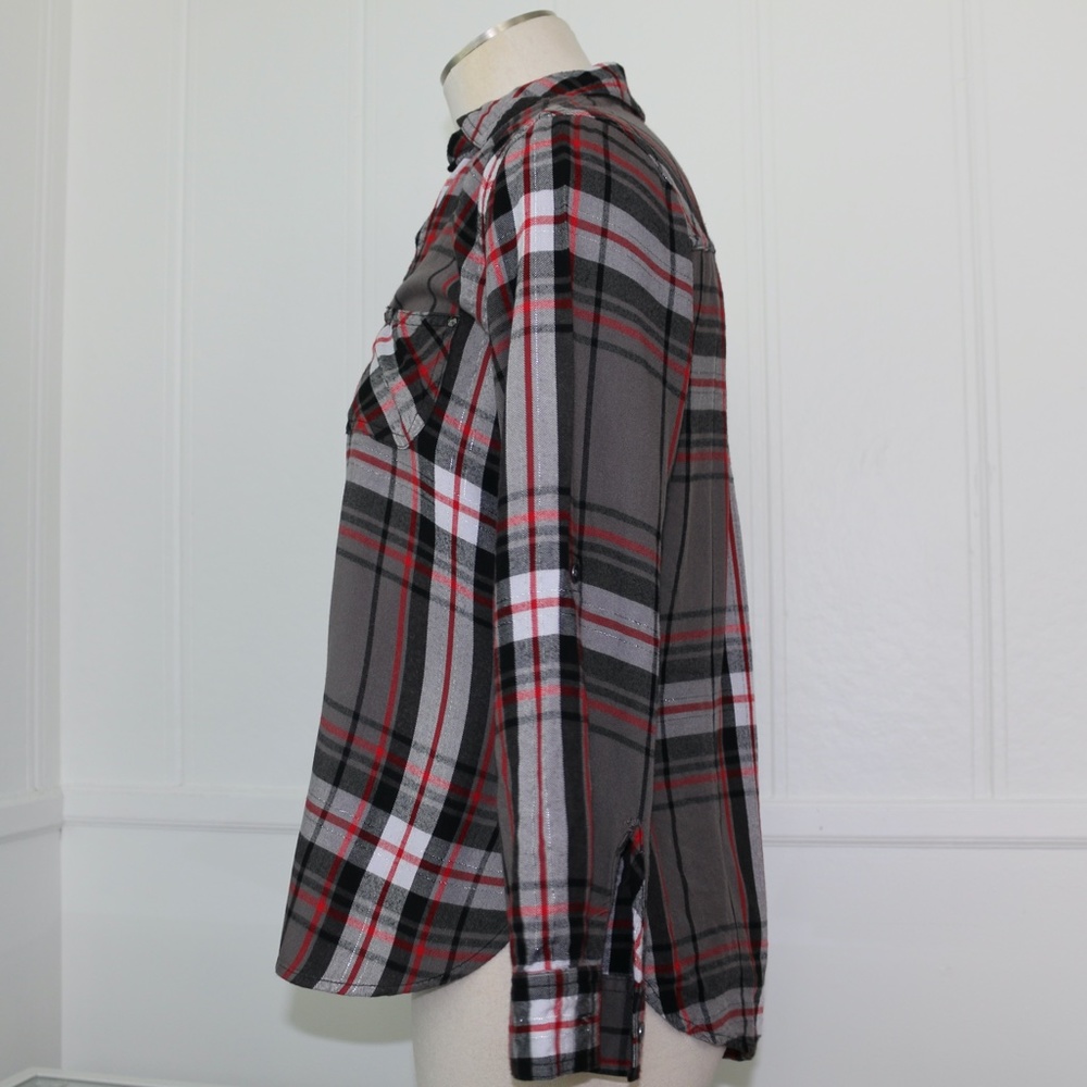 Rock & Republic  flannel shirt Small long sleeve plaid - Picture 5 of 7